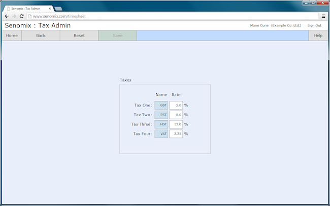 tax administration screen