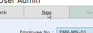 Admin new button