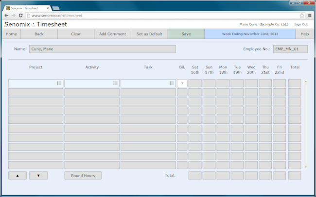 empty timesheet