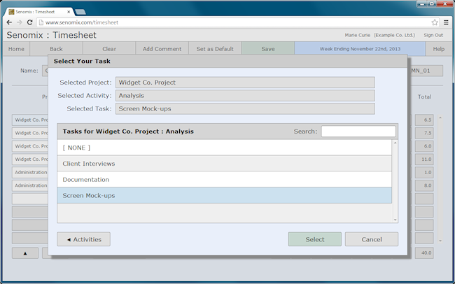 tasks for analysis activity