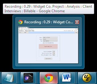 taskbar icon stopwatch recording
