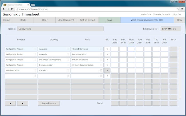 timesheet blank with defaults