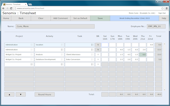 timesheet detail screen shifted to editable