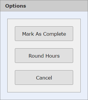 Timesheet Options dialog