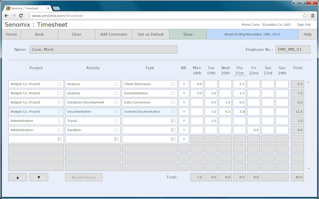 weekly timesheet with sunday week end