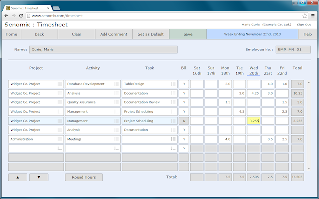 time sheet with decimal error