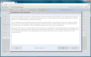 Estimate Entry screen
